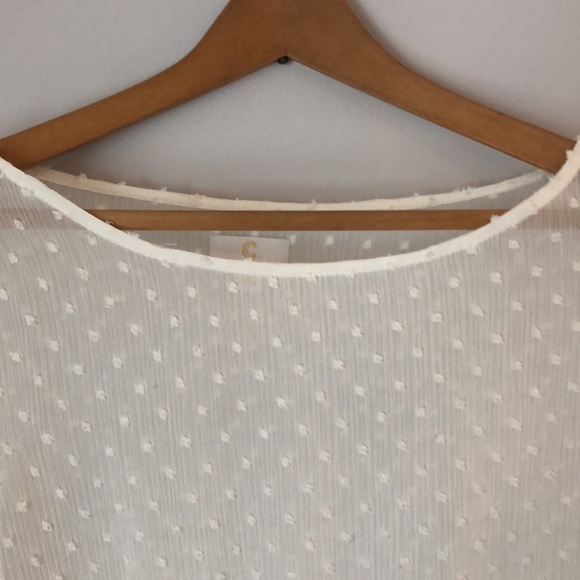 Charming Charlie Shirt Size Small Cream Sheer Flare Sleeves - Picture 5 of 8